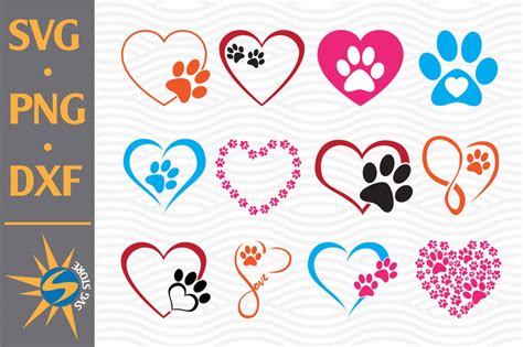 Download Free Heart Paw SVG, PNG, DXF Digital Files Include Files