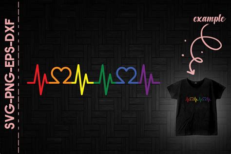 Download Free Heartbeat LGBTQ Color Hearts Love Flag Files For Crafts