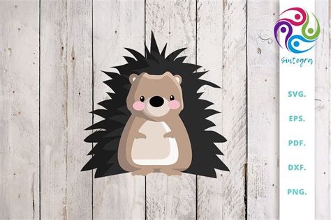 Download Free Hedgehog Illustration SVG Cut File Commercial Use DXF Files