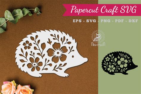 Download Free Hedgehog paper cut design Files