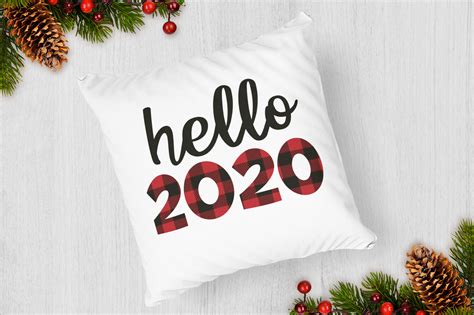 Download Free Hello 2020 Buffalo Plaid Svg Files DXF Files