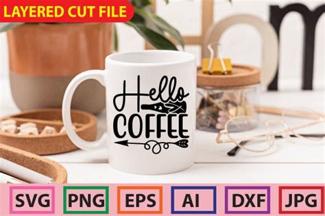 Download Free Hello Coffee SVG Cut Files Cameo