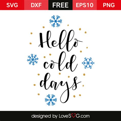 Download Free Hello Cold Days SVG Cut File Cut Files
