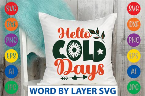 Download Free Hello Cold Days SVG Cut File Silhouette Free PSD Mockups