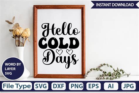 Download Free Hello Cold Days SVG Cut File for Cricut Machine