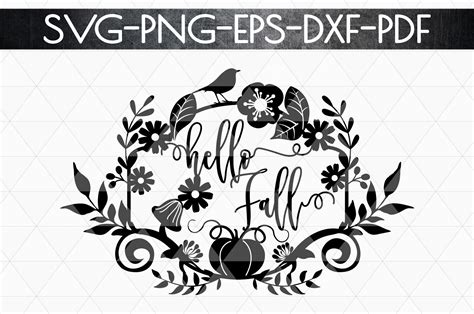 Download Free Hello Fall, Fall SVG File, DXF and PNG File DXF Files