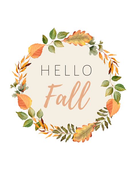 Download Free Hello Fall Printable