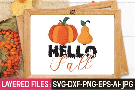 Download Free Hello Fall SVG Cut File Creativefabrica Free PSD Mockups