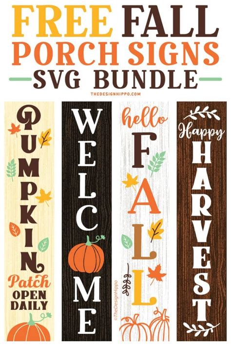 Download Free Hello Fall SVG Cut File for Vertical Porch Sign DXF Files