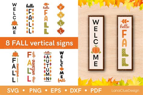 Download Free Hello Fall SVG Cut File for Vertical Porch Sign For Crafts