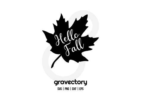 Download Free Hello Fall in Leaves Vertical SVG File | Fall SVG File Silhouette DXF Files