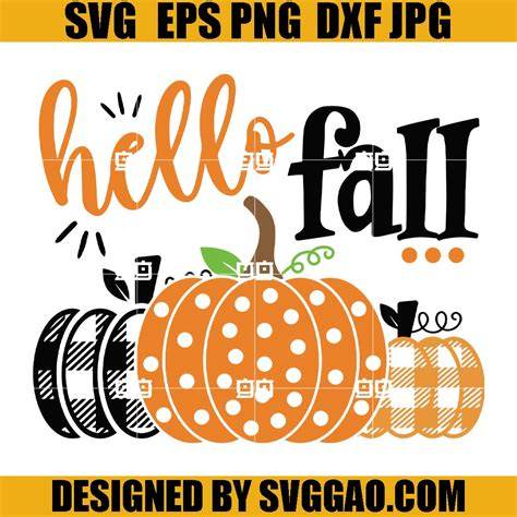 Download Free Hello Fall in Leaves Vertical SVG File | Fall SVG File for Cricut Machine