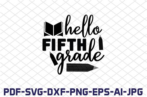 Download Free Hello Fifth Grade Online SVG Cut File DXF Files