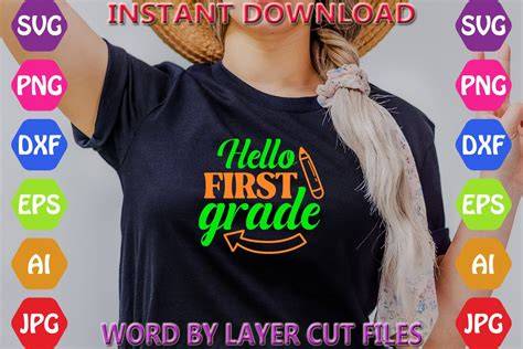 Download Free Hello First Grade Online SVG Cut File For Silhouette