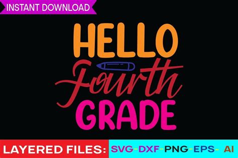 Download Free Hello Fourth Grade SVG Cut File Creativefabrica DXF Files
