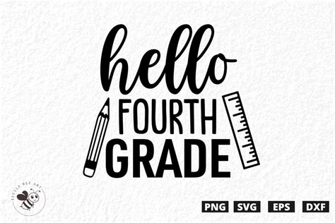 Download Free Hello Fourth Grade SVG Cut File For Cricut
