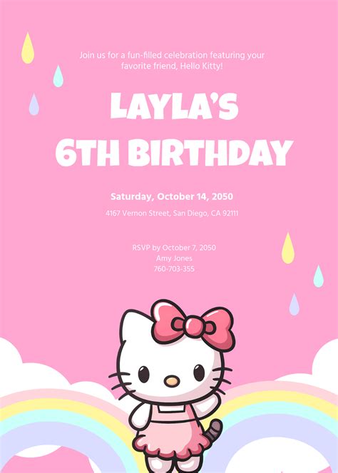 Free Hello Kitty Invitation Template