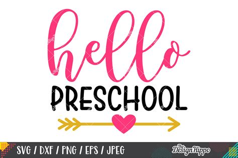Download Free Hello Preschool Online SVG Cut File Commercial Use DXF Files