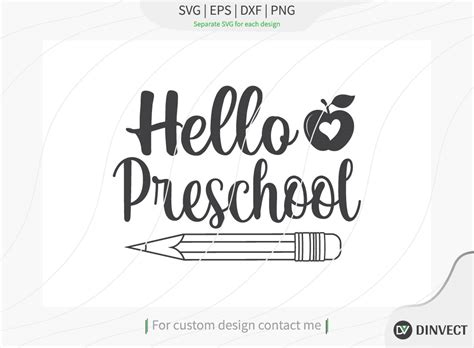 Download Free Hello Preschool Online SVG Cut File Printable