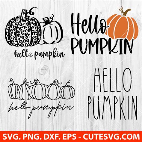 Download Free Hello Pumpkin SVG - Fall SVG PNG DXF - Autumn Printable