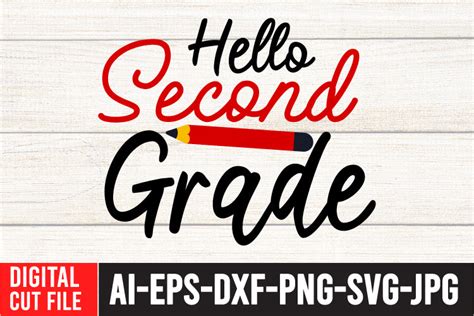 Download Free Hello Second Grade SVG Cut File Commercial Use DXF Files
