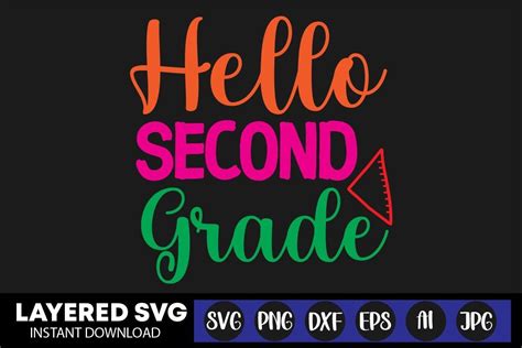 Download Free Hello Second Grade SVG Cut File DXF Files