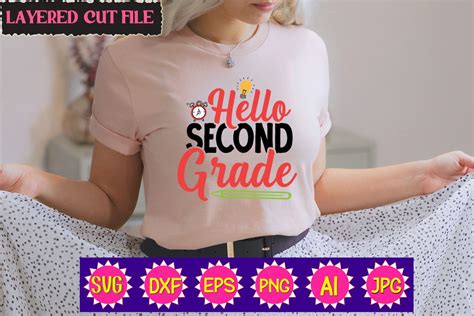 Download Free Hello Second Grade SVG Cut File Files DXF Files