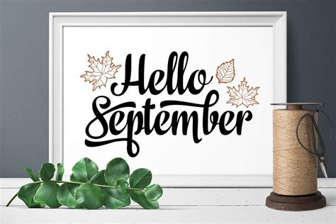 Download Free Hello September Lettering Phrase Text Graphic Files Free PSD Mockups