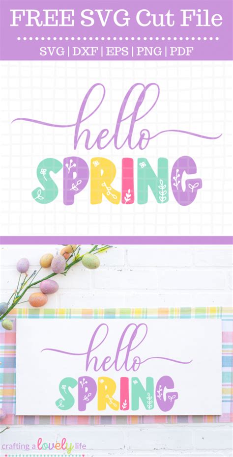 Download Free Hello Spring 1 for Cricut Machine