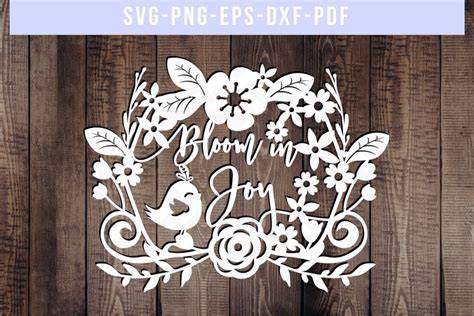Download Free Hello Spring Day SVG Cutting File, Flowers Bloom Papercut, DXF, PDF Files For Crafts