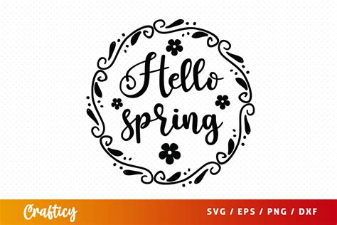 Download Free Hello Spring SVG, Spring Wreath SVG Files Free PSD Mockups