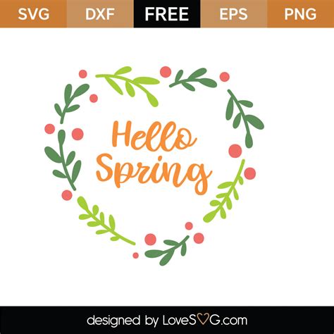 Download Free Hello Spring SVG Cut File Commercial Use