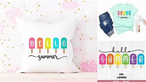 Download Free Hello Summer Popsicles SVG Cut File Commercial Use DXF Files