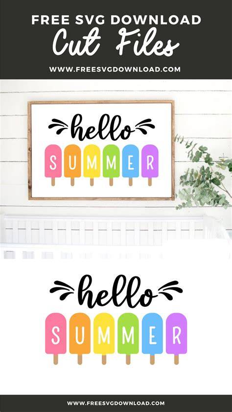 Download Free Hello Summer Popsicles SVG Cut File Commercial Use For Crafts