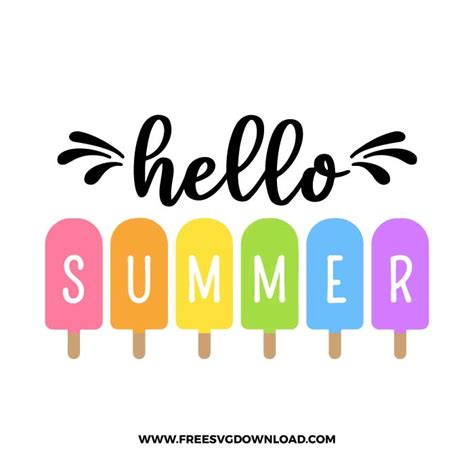 Download Free Hello Summer Popsicles SVG Cut File Files For Crafts