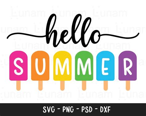 Download Free Hello Summer Popsicles SVG Cut File Images