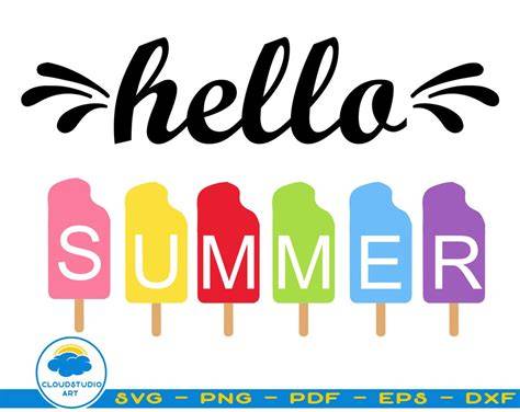 Download Free Hello Summer Popsicles SVG Cut File for Cricut Machine