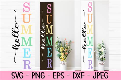 Download Free Hello Summer Porch Sign Cricut SVG DXF Files