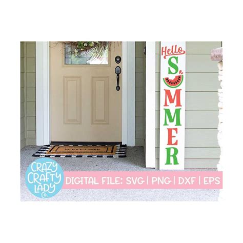 Download Free Hello Summer Porch Sign Cut Files