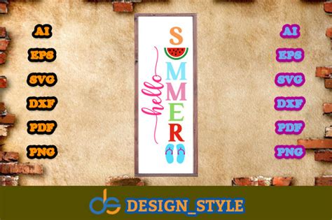 Download Free Hello Summer Porch Sign for Cricut Machine