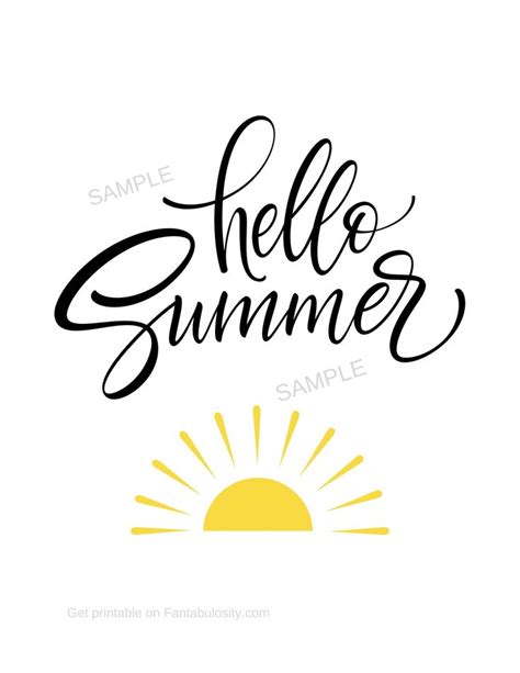 Download Free Hello Summer Printable
