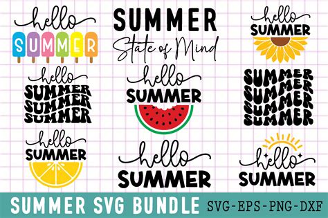 Download Free Hello Summer SVG Bundle | 10 Designs Commercial Use