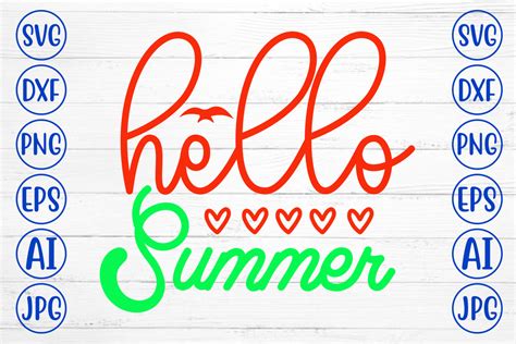 Download Free Hello Summer SVG cut file DXF Files