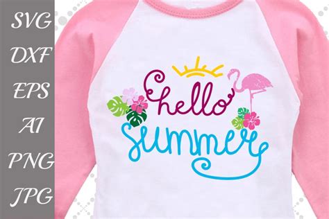 Download Free Hello Summer Svg,FLAMINGO SVG,Summer Dxf,Summer Commercial Use DXF Files