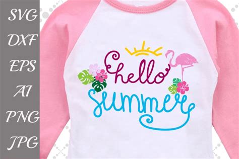 Download Free Hello Summer Svg,FLAMINGO SVG,Summer Dxf,Summer Cut Files
