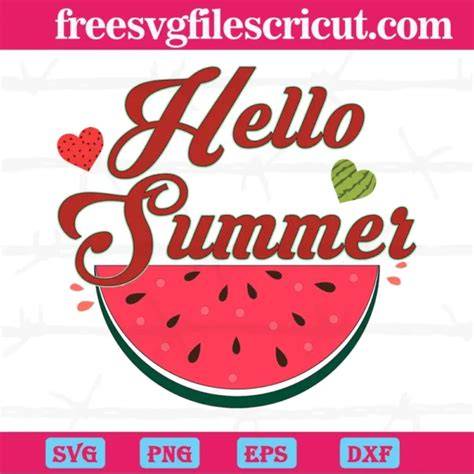 Download Free Hello Summer Watermelon Svg Design Commercial Use DXF Files
