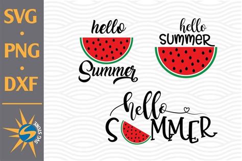 Download Free Hello Summer Watermelon Svg Design DXF Files