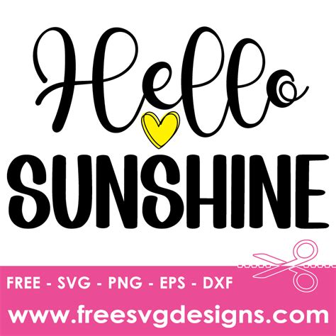 Download Free Hello Sunshine - SVG File, DXF File Commercial Use DXF Files