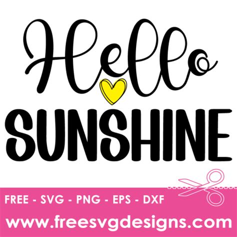 Download Free Hello Sunshine - SVG File, DXF File Files