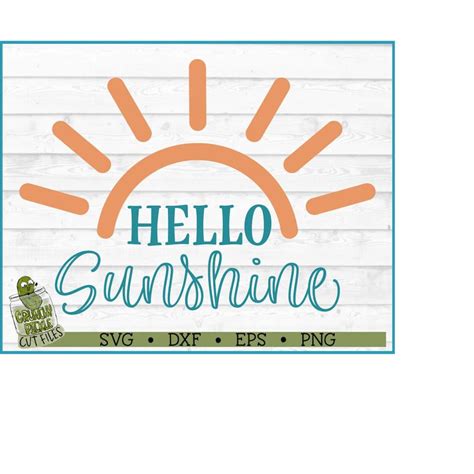 Download Free Hello Sunshine - SVG File, DXF File For Crafts